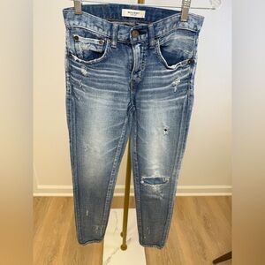 Moussy Vintage Classic Blue Distressed Skinny Jeans - Size 25